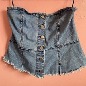 1x Forever21 Blue Jean tube top (fits snug, possibly like a size  L)